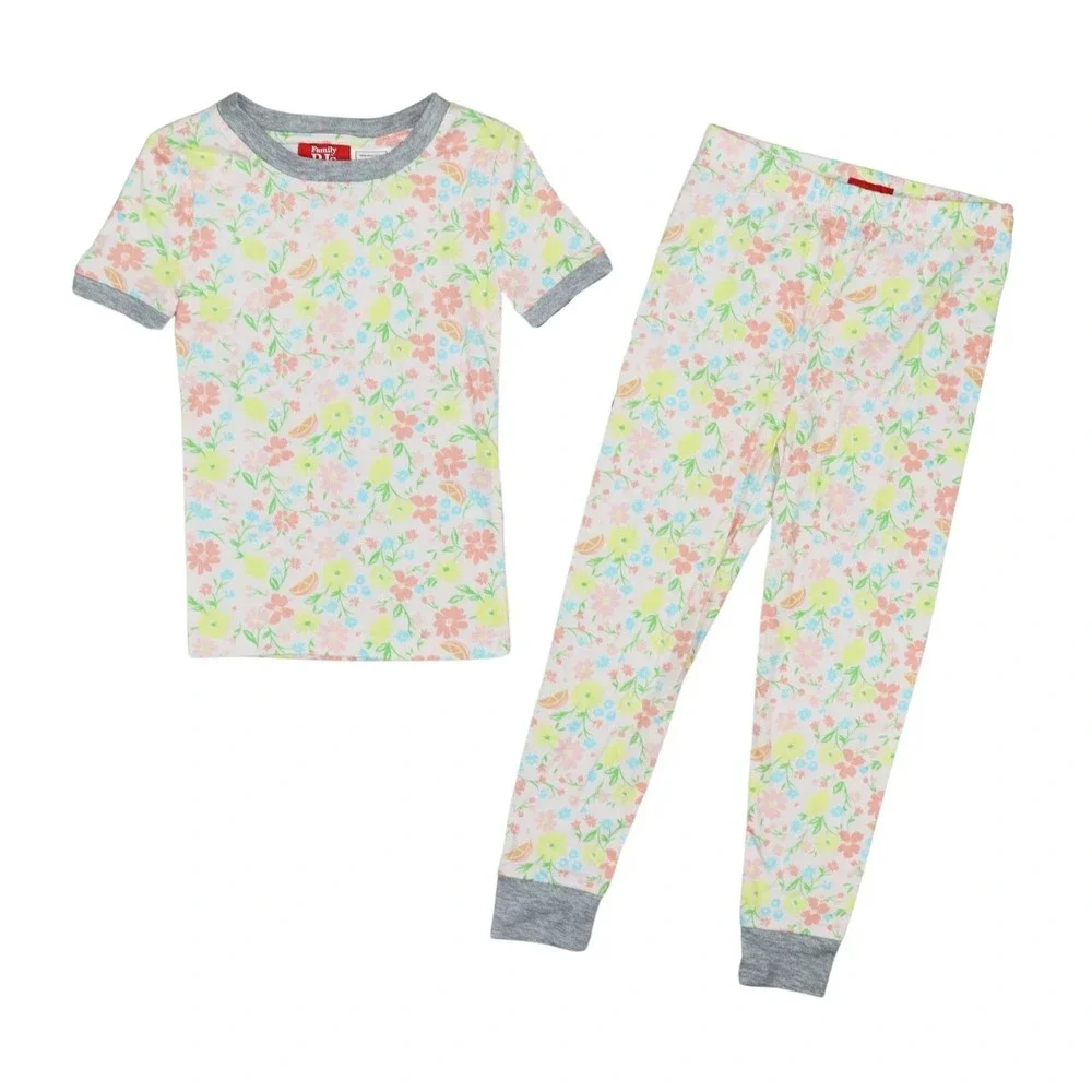 Family PJs Floral Fruits 2-Piece Baby & Toddler 100% Cotton Pajama Set Size 24MO
